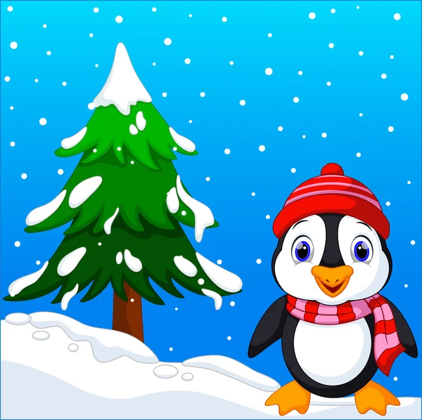Cute penguin cartoon — Stock Vector