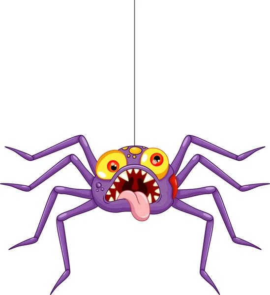 Lindo dibujo animado de araña — Vector de stock