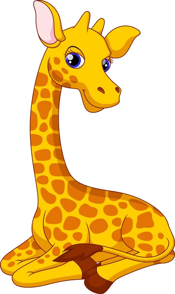 Mignon girafe dessin animé — Image vectorielle