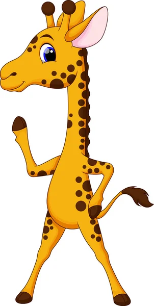 Mignon girafe dessin animé — Image vectorielle