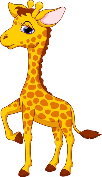 Mignon girafe dessin animé — Image vectorielle