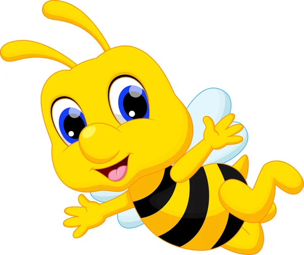 Dessin animé abeille mignon — Image vectorielle