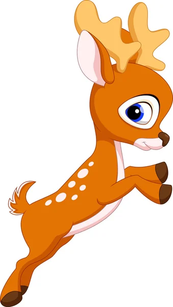 Cute deer cartoon jumping — Stock Vector