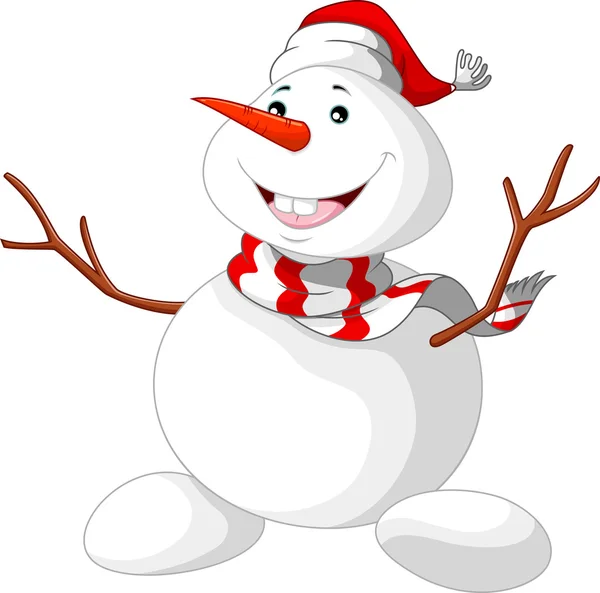 Χριστουγεννιάτικα κινούμενα σχέδια χιονάνθρωπος — Διανυσματικό Αρχείο