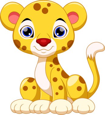sevimli cheetah karikatür