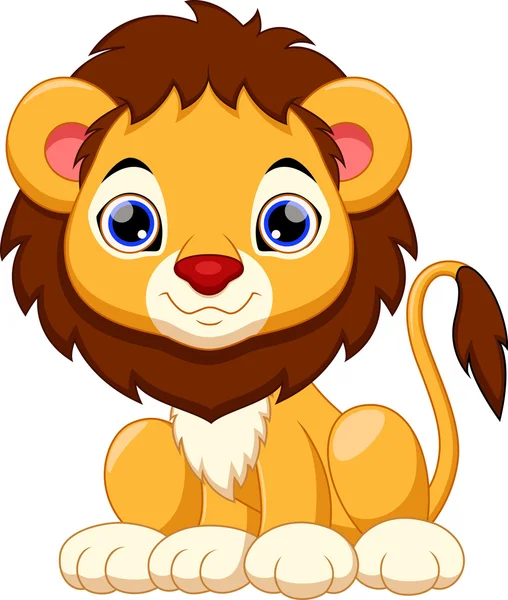 Mignon lion dessin animé — Image vectorielle