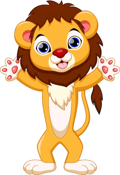 かわいいライオンの漫画 — ストックベクタ