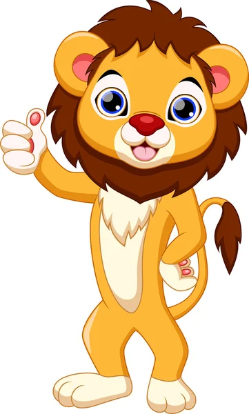 Mignon lion dessin animé — Image vectorielle