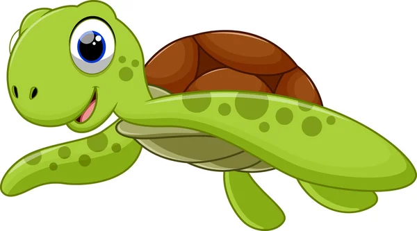 Linda tortuga marina de dibujos animados — Archivo Imágenes Vectoriales