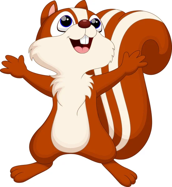 Niedlicher Eichhörnchen-Cartoon — Stockvektor