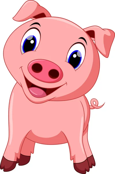 可爱的猪漫画 — 图库矢量图片