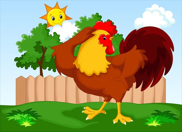 Rooster cartoon — Stock Vector