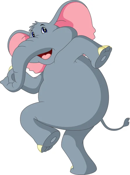 Dibujos animados elefante feliz — Vector de stock