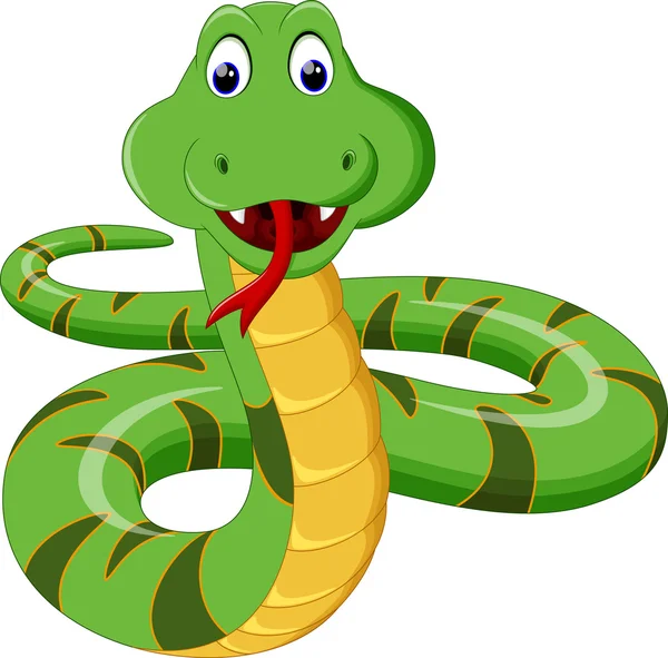 Bonita serpiente de dibujos animados — Vector de stock