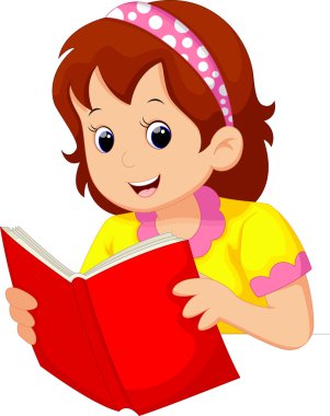 Genç kız kitap okuyor.