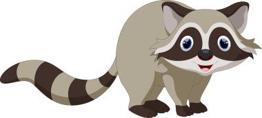 Cute raccoon cartoon clipart