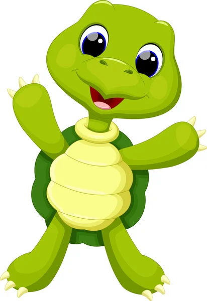 Lindo tortuga dibujos animados — Vector de stock