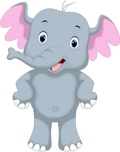 Lindo elefante de dibujos animados — Vector de stock