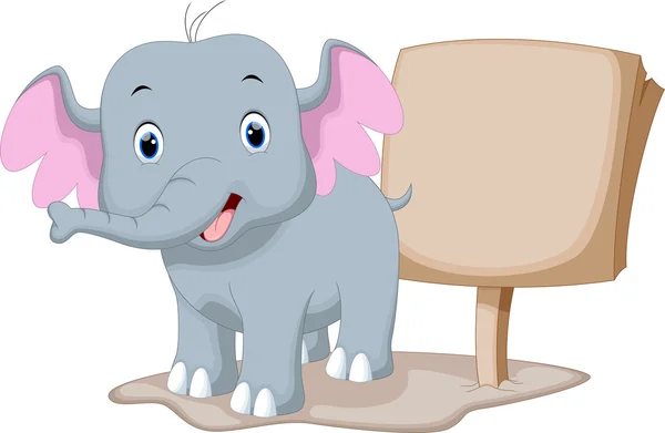 Mignon éléphant dessin animé — Image vectorielle