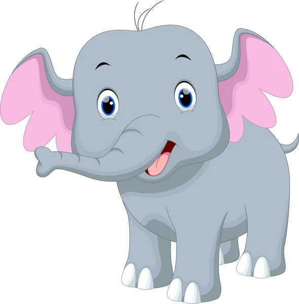 Lindo elefante de dibujos animados — Vector de stock