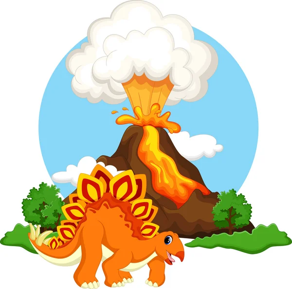 Cute stegosaurus cartoon — Stock Vector