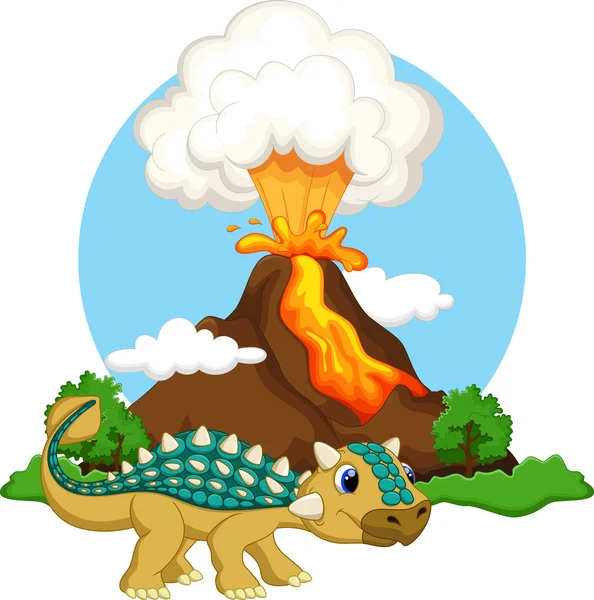 Милий ankylosaurus мультфільм — стоковий вектор