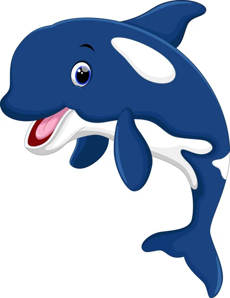 Милый мультфильм про китов-убийц — стоковый вектор