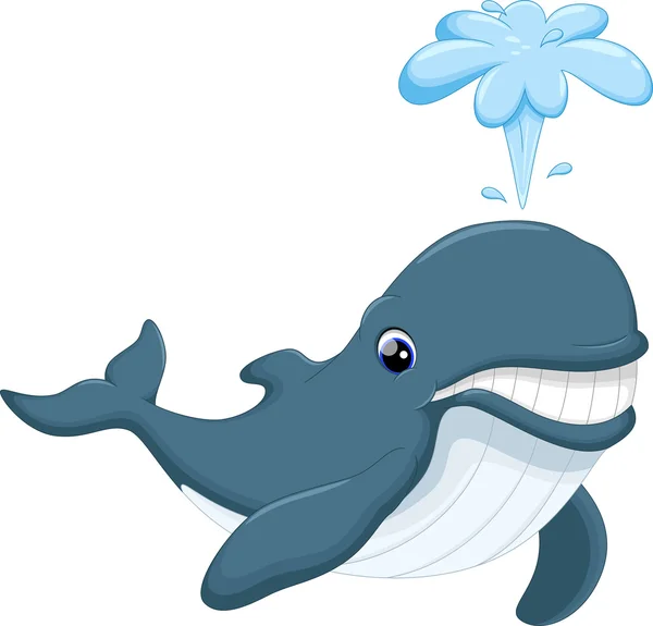 Leuke walvis cartoon — Stockvector