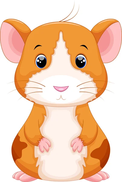 Lindo hamster de dibujos animados — Vector de stock