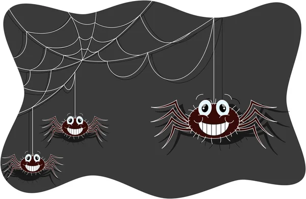 재미 있는 거미 만화 — 스톡 벡터