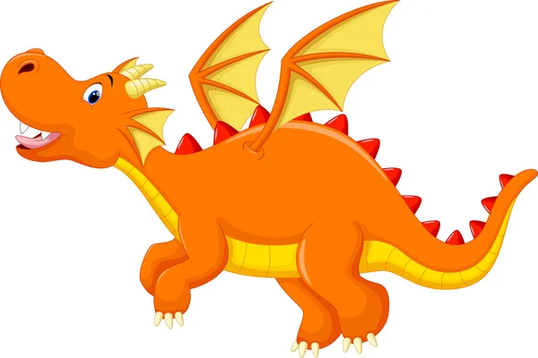 Lindo dragón de dibujos animados — Vector de stock