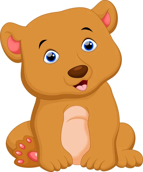 Милий коричневий ведмідь мультфільм — стоковий вектор
