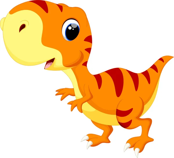 Lindo bebé dinosaurio dibujos animados — Vector de stock