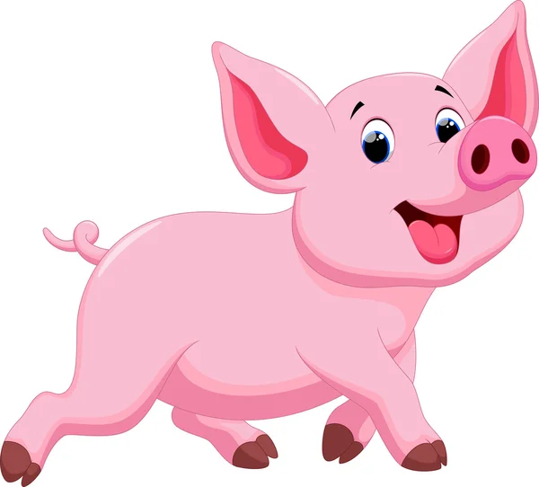 Mignon dessin animé de porc — Image vectorielle