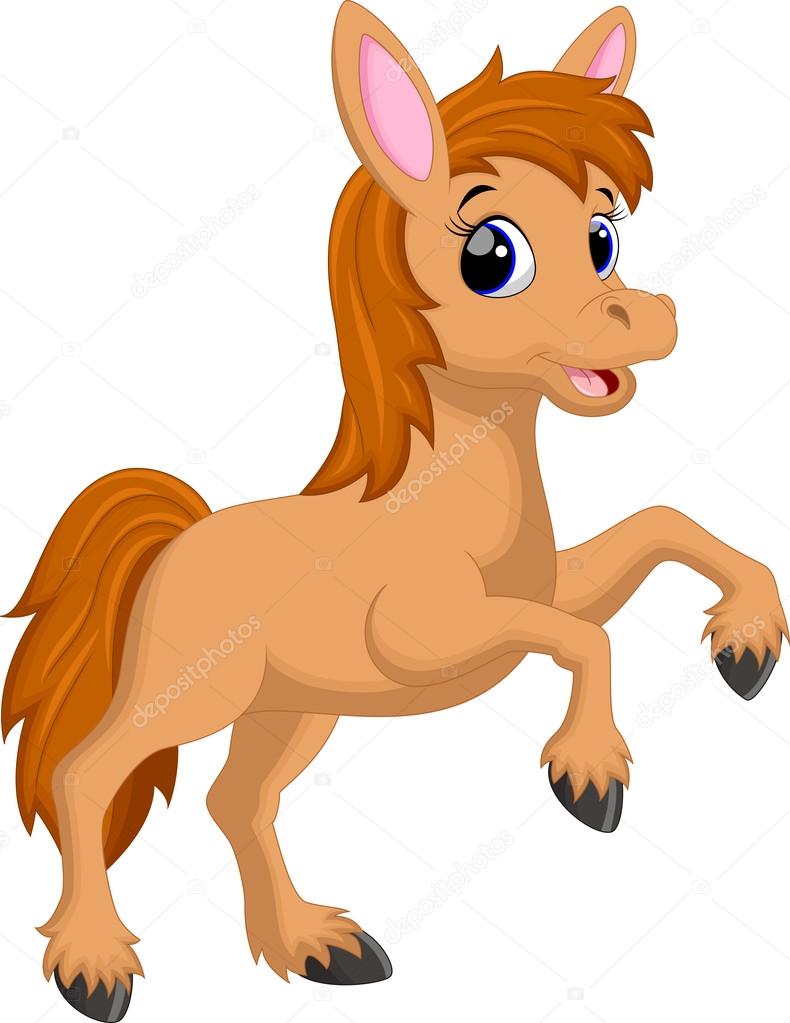Sød hest tegneserie Stockvektor af ©irwanjos2 85854912, image size:790x1023