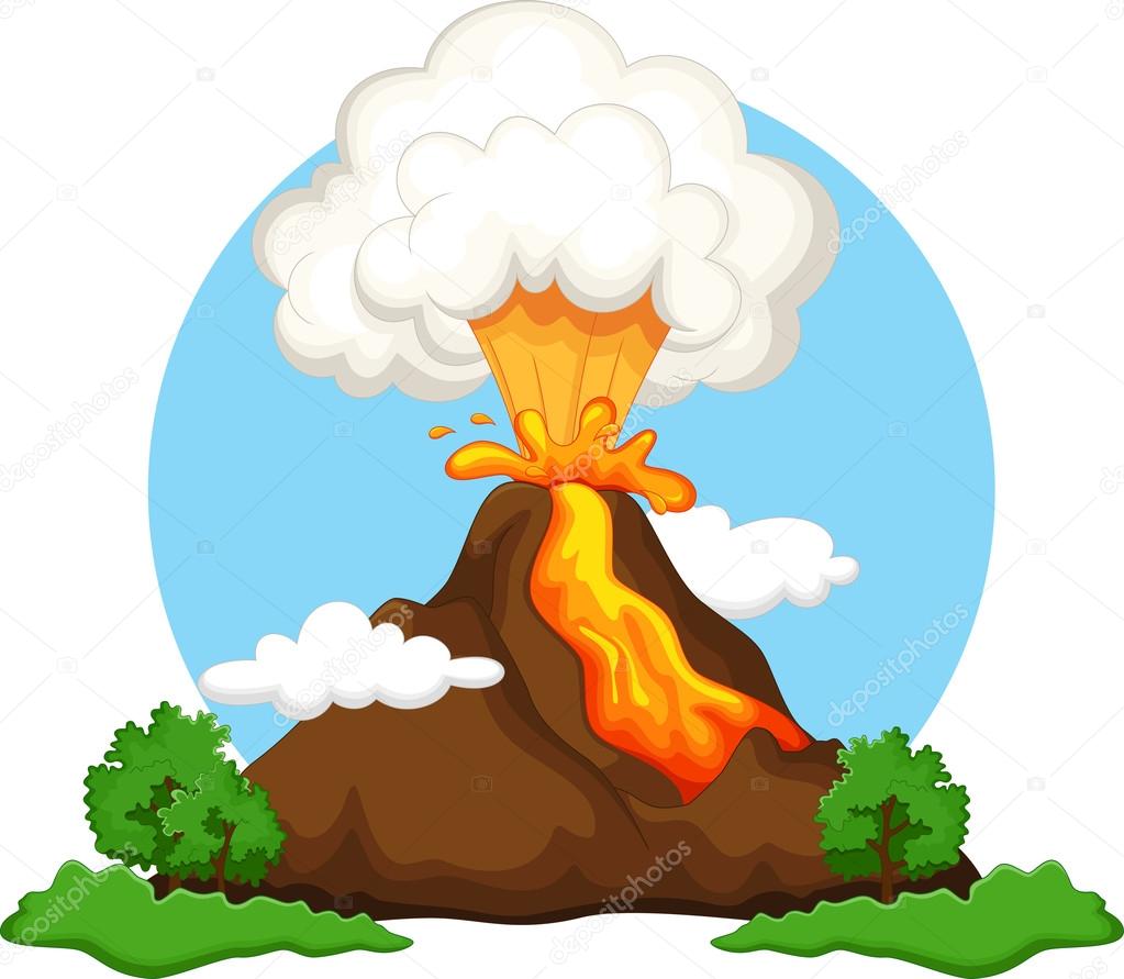 Illustration of a volcano erupting