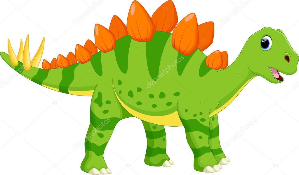 Dino Bonito. Desenhos Animados Bebê Dinossauro Stegosaurus Dragão