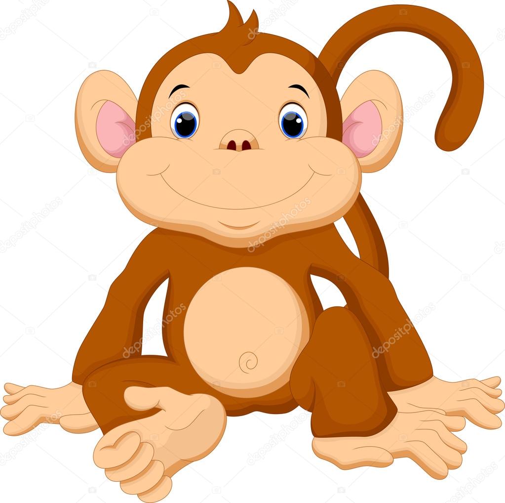 Cute Baby Monkey Cartoon Vector Image By C Irwanjos2 Vector Stock 8585
