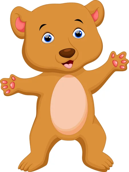 귀여운 갈색 곰 만화 — 스톡 벡터