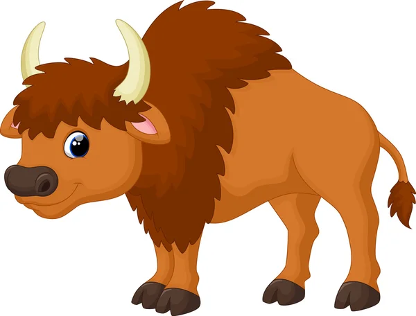 Bonito bisonte de dibujos animados — Vector de stock