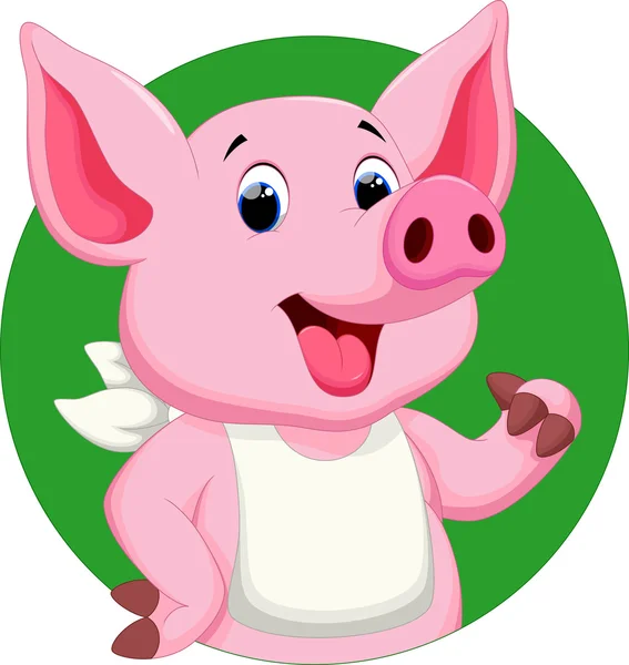 Cute pig cartoon — Stock Vector