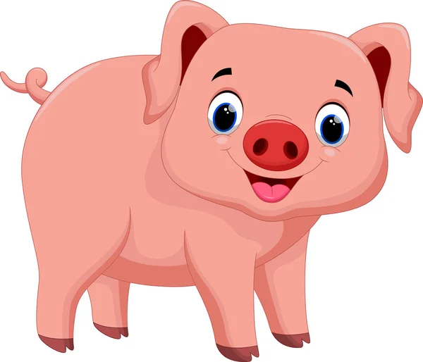 かわいい豚漫画 — ストックベクタ