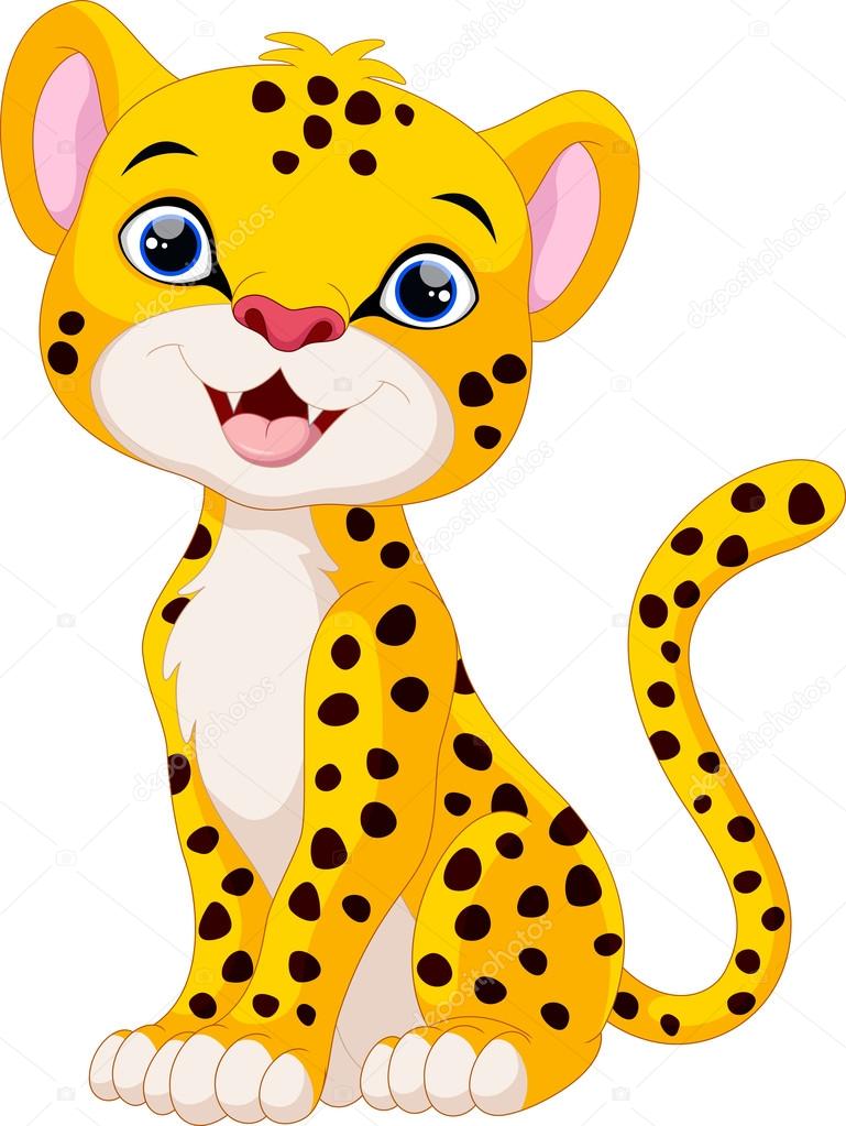 Cute cheetah cartoon sitting Stock Vector Image by ©irwanjos2 #88026832