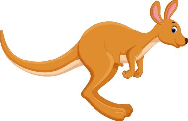 Cute kangaroo cartoon jumping clipart
