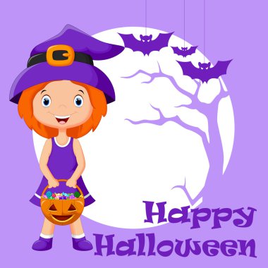 bir cadı gibi giyinmiş bir çocuk resmi