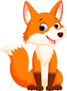 Illustration of cute fox cartoon clipart