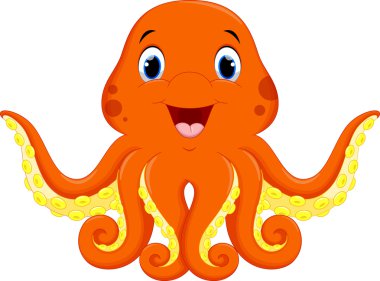 sevimli octopus karikatür