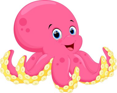 sevimli octopus karikatür