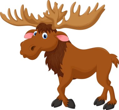 Illustration of moose cartoon clipart