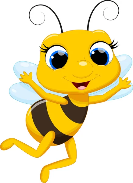 Desenhos animados bonito abelha rainha — Vetor de Stock